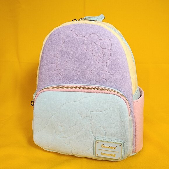 Loungefly SDCC LE Hello Kitty & Friends Color Block Terry Cloth Mini Backpack - Picture 9 of 12